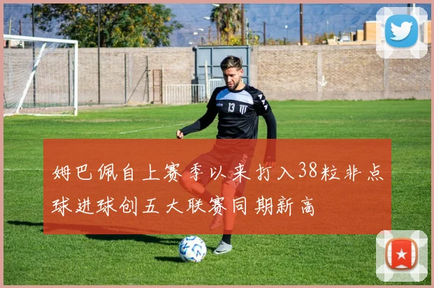 姆巴佩自上赛季以来打入38粒非点球进球创五大联赛同期新高